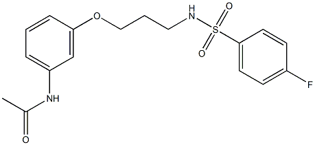 N1-[3-(3-{[(4-fluorophenyl)sulfonyl]amino}propoxy)phenyl]acetamide Struktur