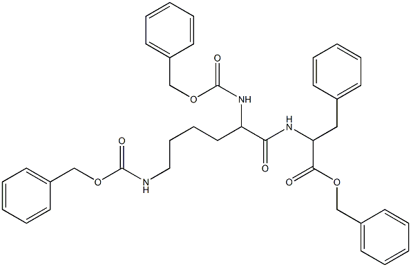 benzyl 2-[(2,6-bis{[(benzyloxy)carbonyl]amino}hexanoyl)amino]-3-phenylpropanoate Struktur