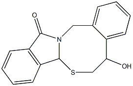 5-hydroxy-5,14-dihydro-6H-isoindolo[2,1-b][4,2]benzothiazocin-12(7aH)-one Struktur