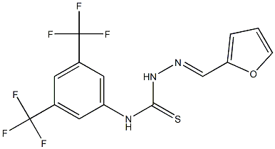 N1-[3,5-di(trifluoromethyl)phenyl]-2-(2-furylmethylidene)hydrazine-1-carbot hioamide Struktur