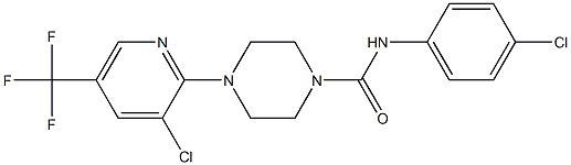 N-(4-chlorophenyl)-4-[3-chloro-5-(trifluoromethyl)-2-pyridinyl]tetrahydro-1(2H)-pyrazinecarboxamide Struktur