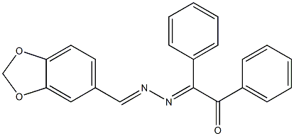 2-[2-(1,3-benzodioxol-5-ylmethylidene)hydrazono]-1,2-diphenylethan-1-one Struktur