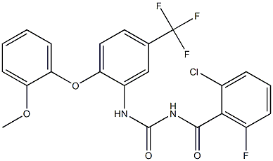 N-(2-chloro-6-fluorobenzoyl)-N'-[2-(2-methoxyphenoxy)-5-(trifluoromethyl)phenyl]urea Struktur