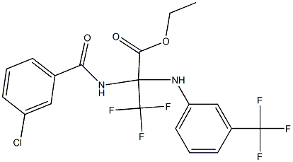 ethyl 2-[(3-chlorobenzoyl)amino]-3,3,3-trifluoro-2-[3-(trifluoromethyl)anilino]propanoate Struktur