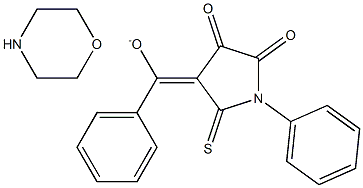 1,4-oxazinan-4-ium (4,5-dioxo-1-phenyl-2-thioxotetrahydro-3H-pyrrol-3-ylidene)(phenyl)methanolate Struktur