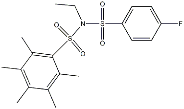 N-ethyl-N-[(4-fluorophenyl)sulfonyl]-2,3,4,5,6-pentamethylbenzenesulfonamide Struktur