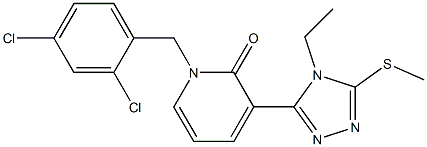 1-(2,4-dichlorobenzyl)-3-[4-ethyl-5-(methylsulfanyl)-4H-1,2,4-triazol-3-yl]-2(1H)-pyridinone Struktur