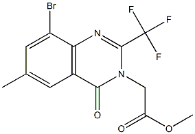 methyl 2-[8-bromo-6-methyl-4-oxo-2-(trifluoromethyl)-3(4H)-quinazolinyl]acetate Struktur