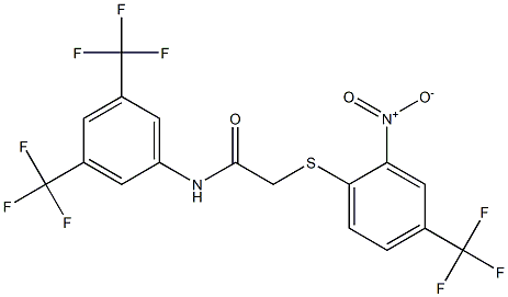 N1-[3,5-di(trifluoromethyl)phenyl]-2-{[2-nitro-4-(trifluoromethyl)phenyl]thio}acetamide Struktur