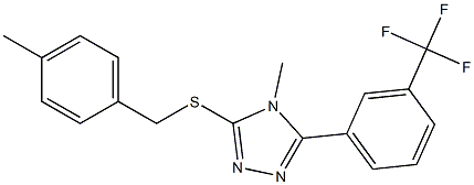 4-methyl-3-[(4-methylbenzyl)sulfanyl]-5-[3-(trifluoromethyl)phenyl]-4H-1,2,4-triazole Struktur