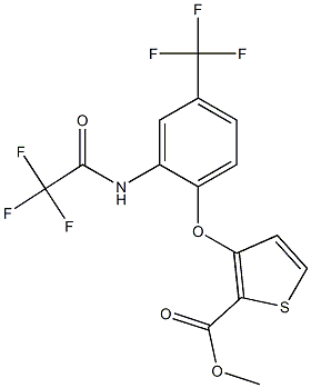 methyl 3-[2-[(2,2,2-trifluoroacetyl)amino]-4-(trifluoromethyl)phenoxy]thiop hene-2-carboxylate Struktur