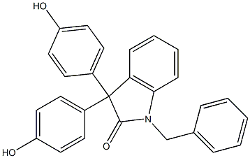 1-benzyl-3,3-di(4-hydroxyphenyl)indolin-2-one Struktur