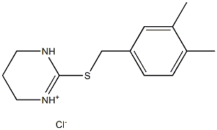 2-[(3,4-dimethylbenzyl)thio]-1,4,5,6-tetrahydropyrimidin-3-ium chloride Struktur