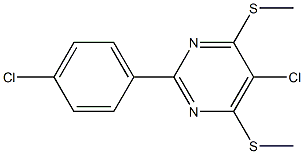 5-chloro-2-(4-chlorophenyl)-4,6-di(methylthio)pyrimidine Struktur