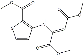 dimethyl 2-{[2-(methoxycarbonyl)-3-thienyl]amino}but-2-enedioate Struktur