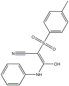 (Z)-3-anilino-3-hydroxy-2-[(4-methylphenyl)sulfonyl]-2-propenenitrile Struktur