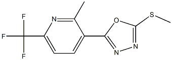 2-(methylthio)-5-[2-methyl-6-(trifluoromethyl)-3-pyridyl]-1,3,4-oxadiazole Struktur