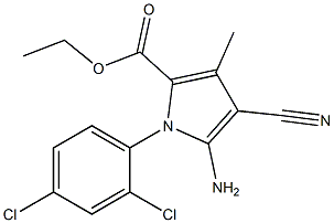 ethyl 5-amino-4-cyano-1-(2,4-dichlorophenyl)-3-methyl-1H-pyrrole-2-carboxylate Struktur