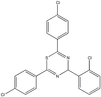 4-(2-chlorophenyl)-2,6-di(4-chlorophenyl)-4H-1,3,5-thiadiazine Struktur