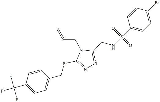 N-[(4-allyl-5-{[4-(trifluoromethyl)benzyl]sulfanyl}-4H-1,2,4-triazol-3-yl)methyl]-4-bromobenzenesulfonamide Struktur