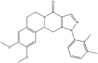 11-(2,3-dimethylphenyl)-2,3-dimethoxy-5,11,12,12a-tetrahydropyrazolo[3',4':4,5]pyrido[2,1-a]isoquinolin-8(6H)-one Struktur