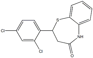 2-(2,4-dichlorophenyl)-2,3,4,5-tetrahydro-1,5-benzothiazepin-4-one Struktur