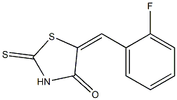 5-[(E)-(2-fluorophenyl)methylidene]-2-thioxo-1,3-thiazolan-4-one Struktur