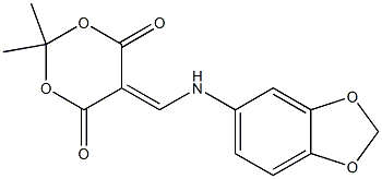 5-[(1,3-benzodioxol-5-ylamino)methylene]-2,2-dimethyl-1,3-dioxane-4,6-dione Struktur