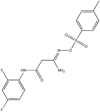 3-amino-N-(2,4-difluorophenyl)-3-({[(4-methylphenyl)sulfonyl]oxy}imino)propanamide Struktur