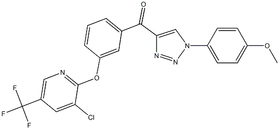 (3-{[3-chloro-5-(trifluoromethyl)-2-pyridinyl]oxy}phenyl)[1-(4-methoxyphenyl)-1H-1,2,3-triazol-4-yl]methanone Struktur