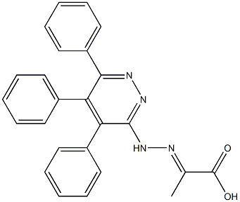 2-[2-(4,5,6-triphenylpyridazin-3-yl)hydrazono]propanoic acid Struktur