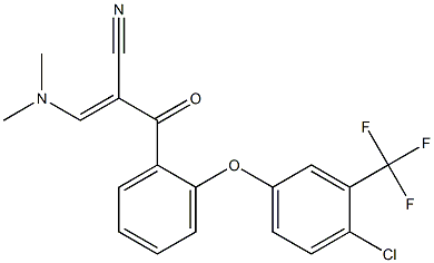 (E)-2-{2-[4-chloro-3-(trifluoromethyl)phenoxy]benzoyl}-3-(dimethylamino)-2-propenenitrile Struktur