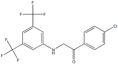 1-(4-chlorophenyl)-2-[3,5-di(trifluoromethyl)anilino]ethan-1-one Struktur