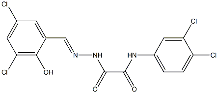 N1-(3,4-dichlorophenyl)-2-[2-(3,5-dichloro-2-hydroxybenzylidene)hydrazino]-2-oxoacetamide Struktur