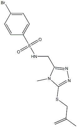 4-bromo-N-({4-methyl-5-[(2-methyl-2-propenyl)sulfanyl]-4H-1,2,4-triazol-3-yl}methyl)benzenesulfonamide Struktur