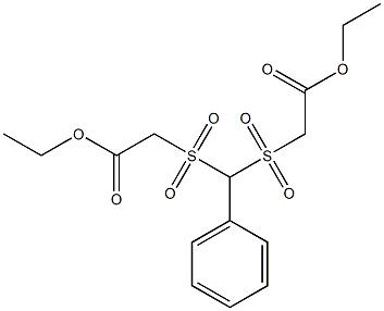 ethyl 2-{[[(2-ethoxy-2-oxoethyl)sulfonyl](phenyl)methyl]sulfonyl}acetate Struktur