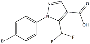 1-(4-bromophenyl)-5-(difluoromethyl)-1H-pyrazole-4-carboxylic acid Struktur