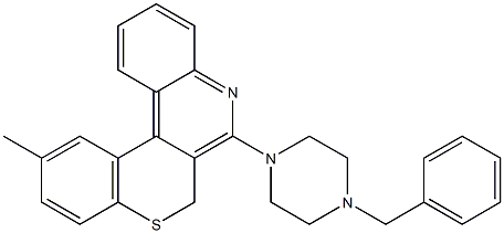 7-(4-benzylpiperazino)-2-methyl-6H-thiochromeno[3,4-c]quinoline Struktur