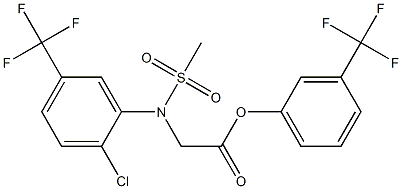 3-(trifluoromethyl)phenyl 2-[2-chloro(methylsulfonyl)-5-(trifluoromethyl)anilino]acetate Struktur