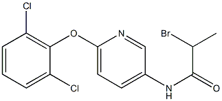 N1-[6-(2,6-dichlorophenoxy)-3-pyridyl]-2-bromopropanamide Struktur