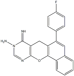 6-(4-fluorophenyl)-8-imino-8,9-dihydro-7H-benzo[7,8]chromeno[2,3-d]pyrimidin-9-amine Struktur