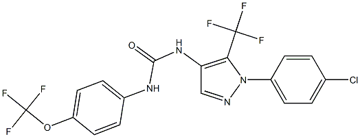 N-[1-(4-chlorophenyl)-5-(trifluoromethyl)-1H-pyrazol-4-yl]-N'-[4-(trifluoromethoxy)phenyl]urea Struktur