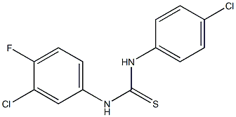 N-(3-chloro-4-fluorophenyl)-N'-(4-chlorophenyl)thiourea Struktur