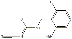 1-amino-2-({[(cyanoimino)(methylthio)methyl]amino}methyl)-3-fluorobenzene Struktur