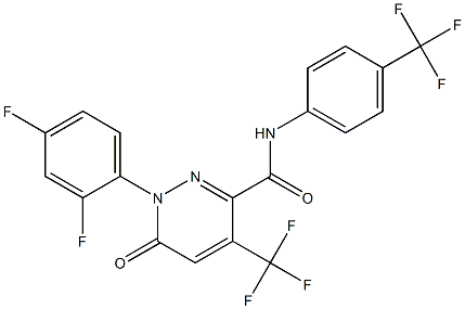 1-(2,4-difluorophenyl)-6-oxo-4-(trifluoromethyl)-N-[4-(trifluoromethyl)phenyl]-1,6-dihydro-3-pyridazinecarboxamide Struktur