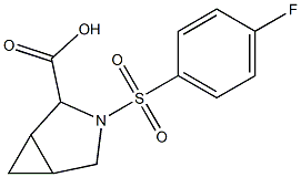 3-[(4-fluorophenyl)sulfonyl]-3-azabicyclo[3.1.0]hexane-2-carboxylic acid Struktur