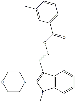 1-methyl-3-({[(3-methylbenzoyl)oxy]imino}methyl)-2-morpholino-1H-indole Struktur