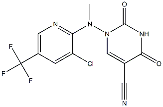 1-[[3-chloro-5-(trifluoromethyl)-2-pyridinyl](methyl)amino]-2,4-dioxo-1,2,3,4-tetrahydro-5-pyrimidinecarbonitrile Struktur