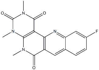 10-fluoro-2,4,5-trimethyl-1,2,3,4,5,6-hexahydrobenzo[b]pyrimido[4,5-h][1,6]naphthyridine-1,3,6-trione Struktur