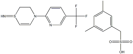 1-Imino-4-[5-(trifluoromethyl)pyrid-2-yl]tetrahydro-1,4-thiazinemesitylene sulphonate Struktur